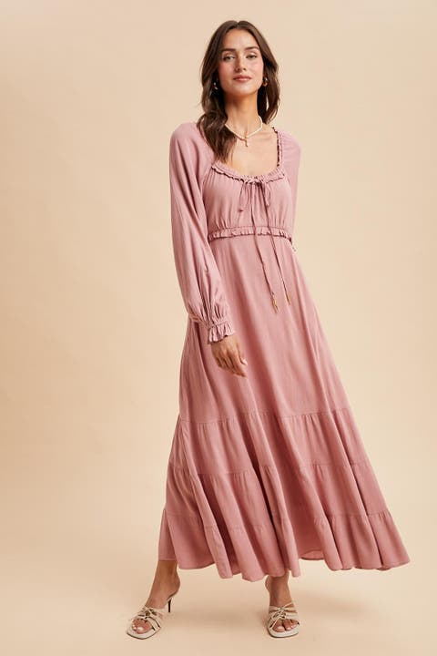Ruffled Fit And Flare Maxi Dress