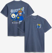 IMAGE ONE Men's Navy West Virginia Mountaineers Drawn Mascot Baseball T-Shirt