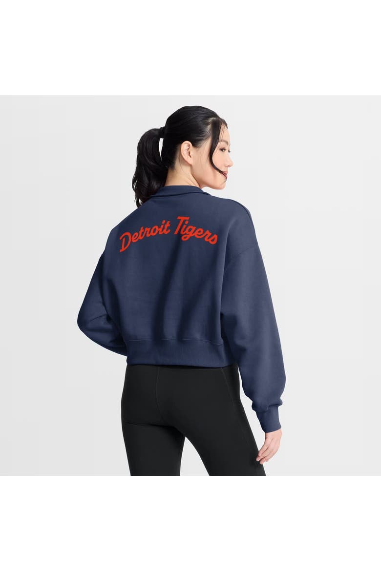 Women's Nike Navy Detroit Tigers Primetime Phoenix Fleece Half-Zip Sweatshirt, Alternate, color, Navy