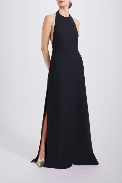 Italian Stretch Crepe Halter Dress