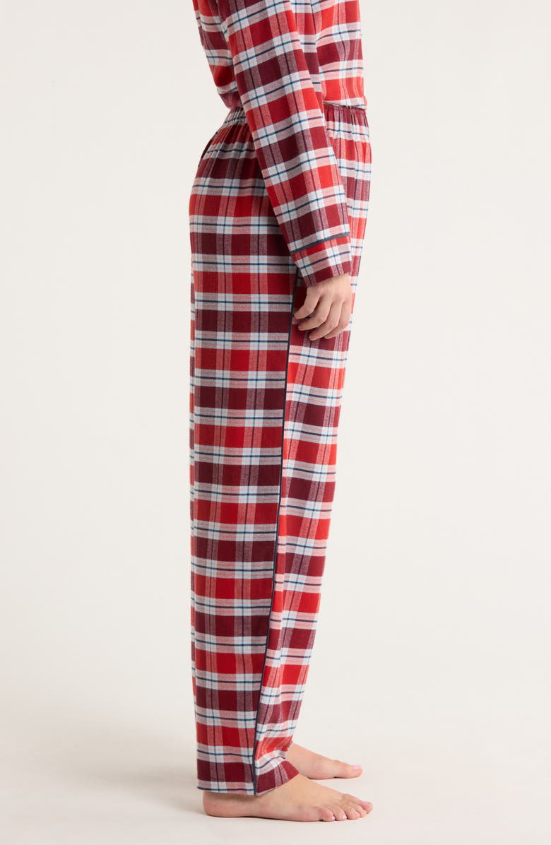 Lunya Brushed Flannel Pajama Pants, Alternate, color, Rustle Plaid