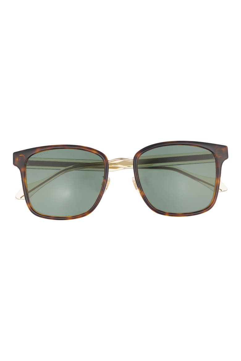 55mm Square Sunglasses, Main, color, HAVANA CRYSTAL GREEN