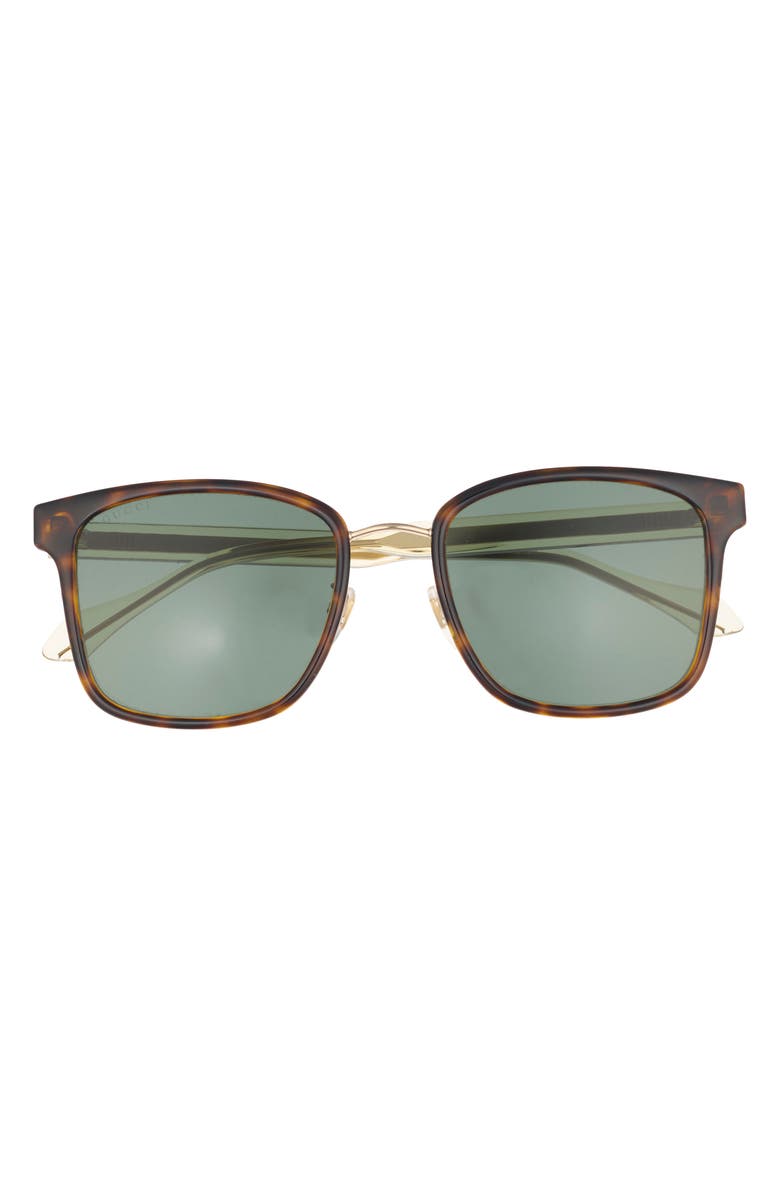 Gucci 55mm Square Sunglasses, Main, color, Havana Crystal Green