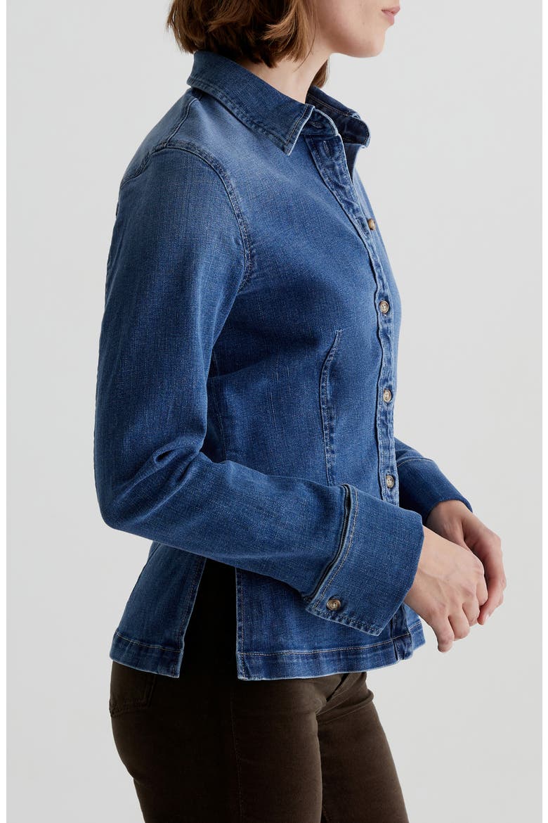 Cheryl Denim Button-Up Shirt, Alternate, color, LIBERTINE