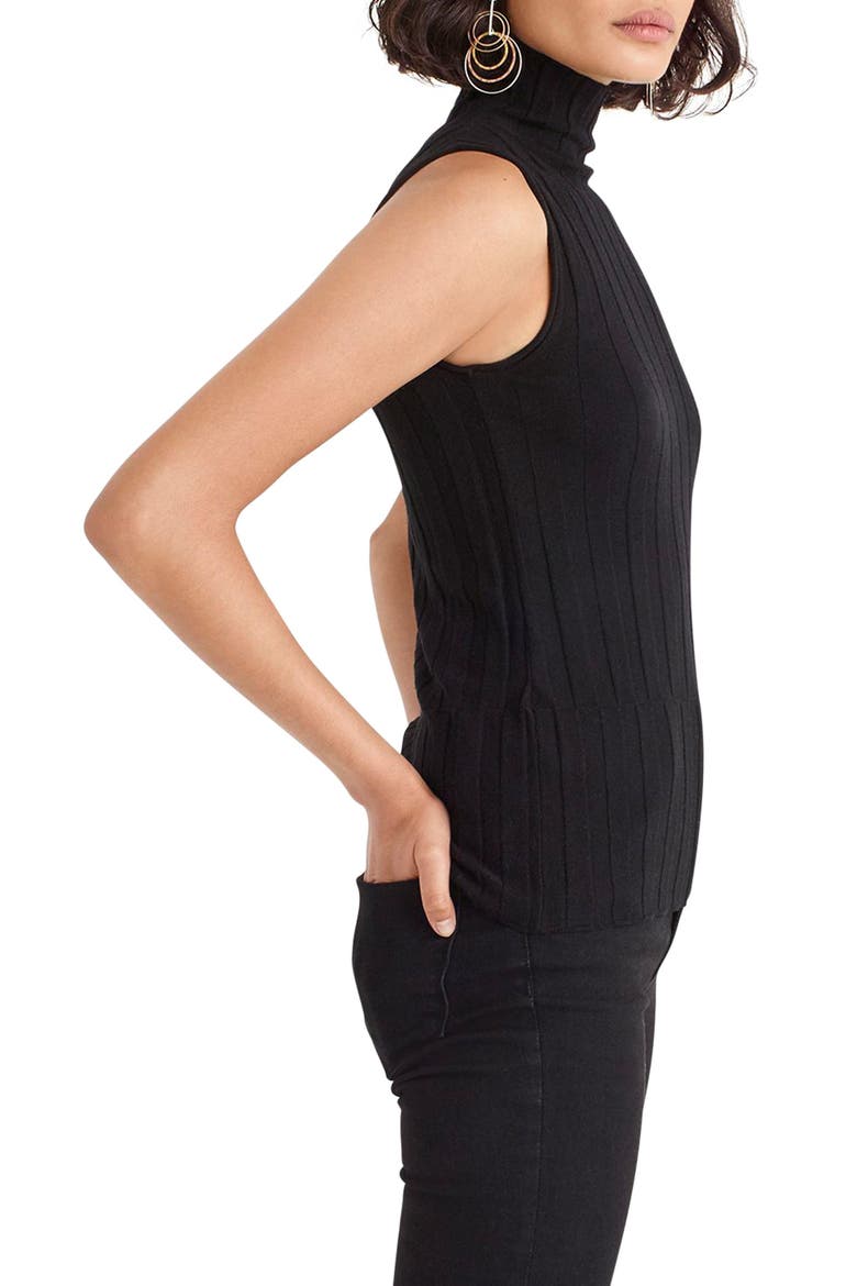 365 Stretch Sleeveless Turtleneck Sweater, Alternate, color, BLACK