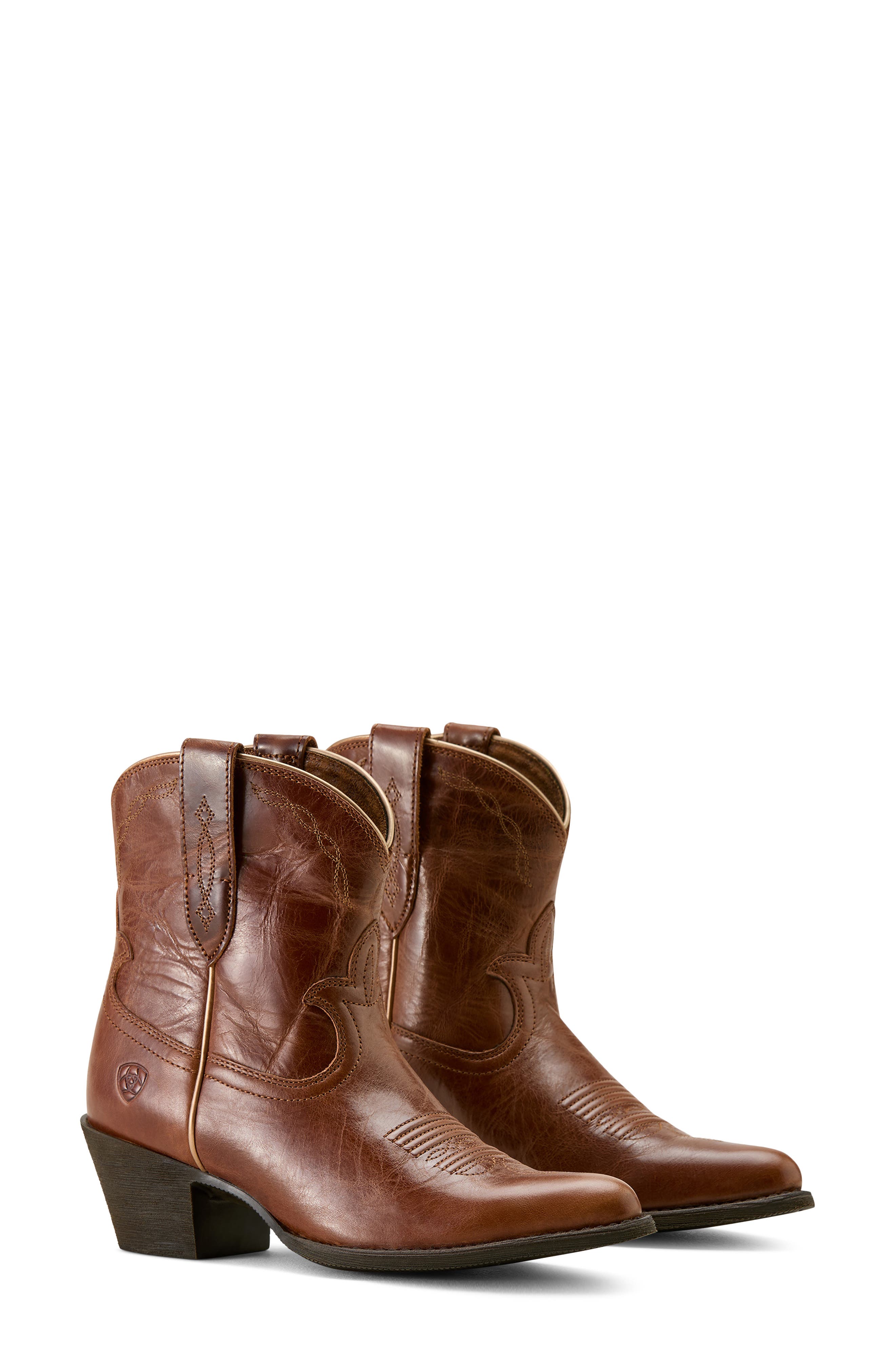 Ariat Maggie J Toe Short Western Boot, Alternate, color, Aged Sienna