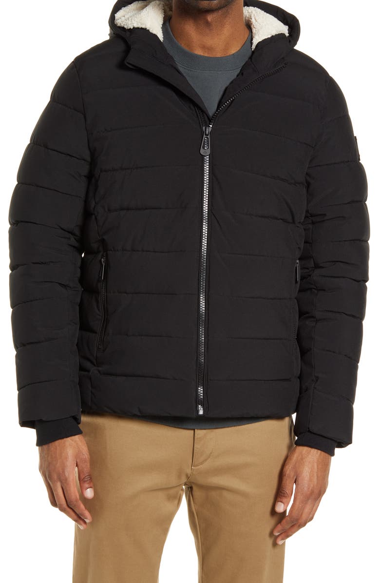 Noize High Pile Fleece Lined Hooded Puffer Jacket, Alternate, color, 