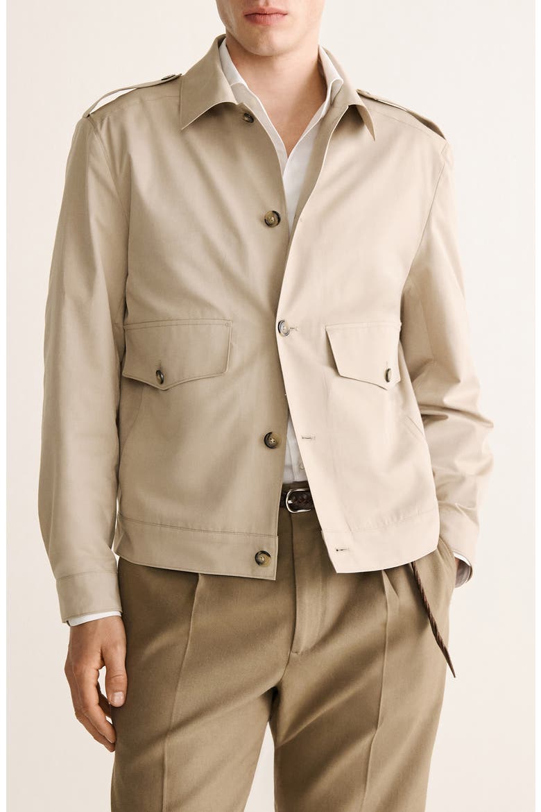 Cotton & Silk Jacket, Main, color, BEIGE