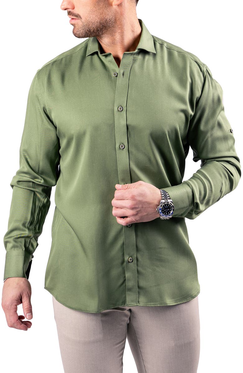 Maceoo Berlin Resistance Button-Up Shirt, Alternate, color, Green
