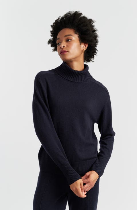 Wool-Cashmere Raglan Rollneck Sweater
