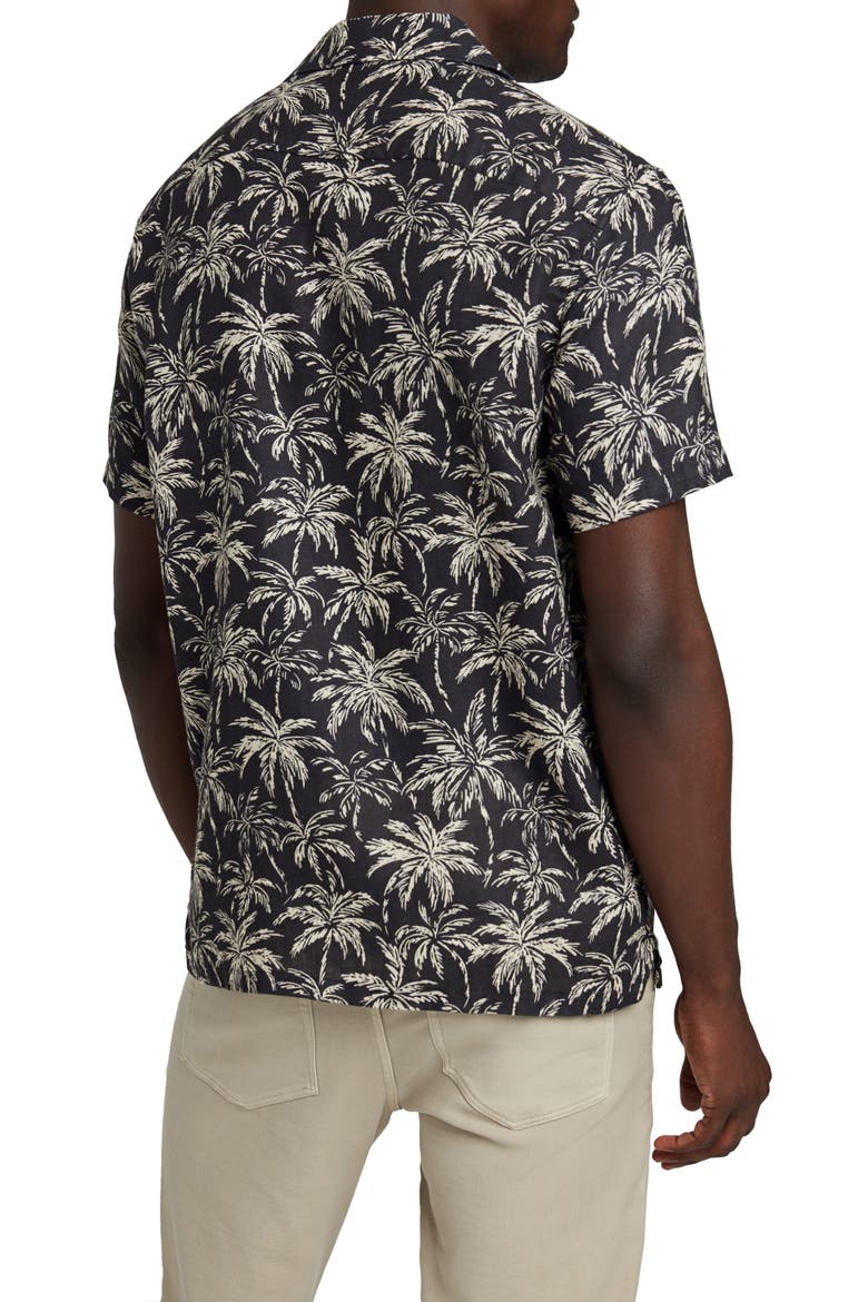 Hemp Blend Camp Shirt, Alternate, color, CHARCOAL TROPIC TREES