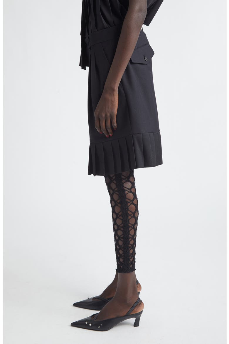 Wool Blend Gabardine Shorts, Alternate, color, BLACK