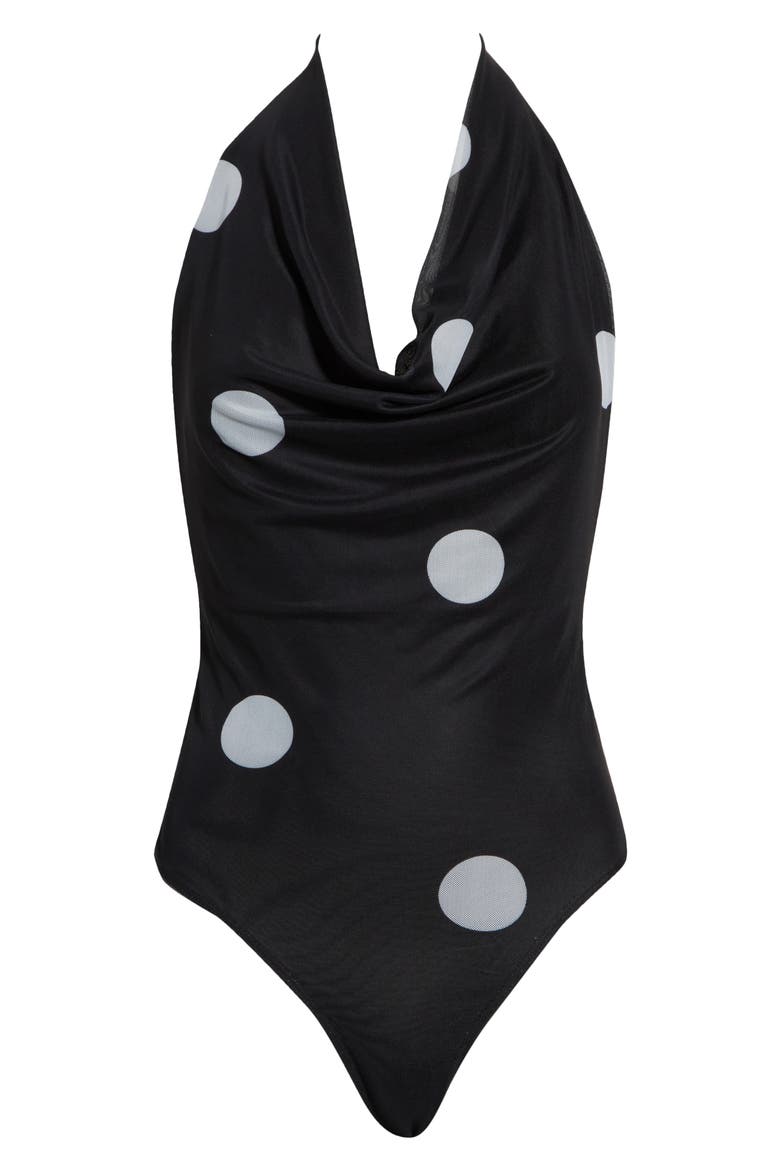 Plunge Neck Bodysuit Cleona, Main, color, BLACK