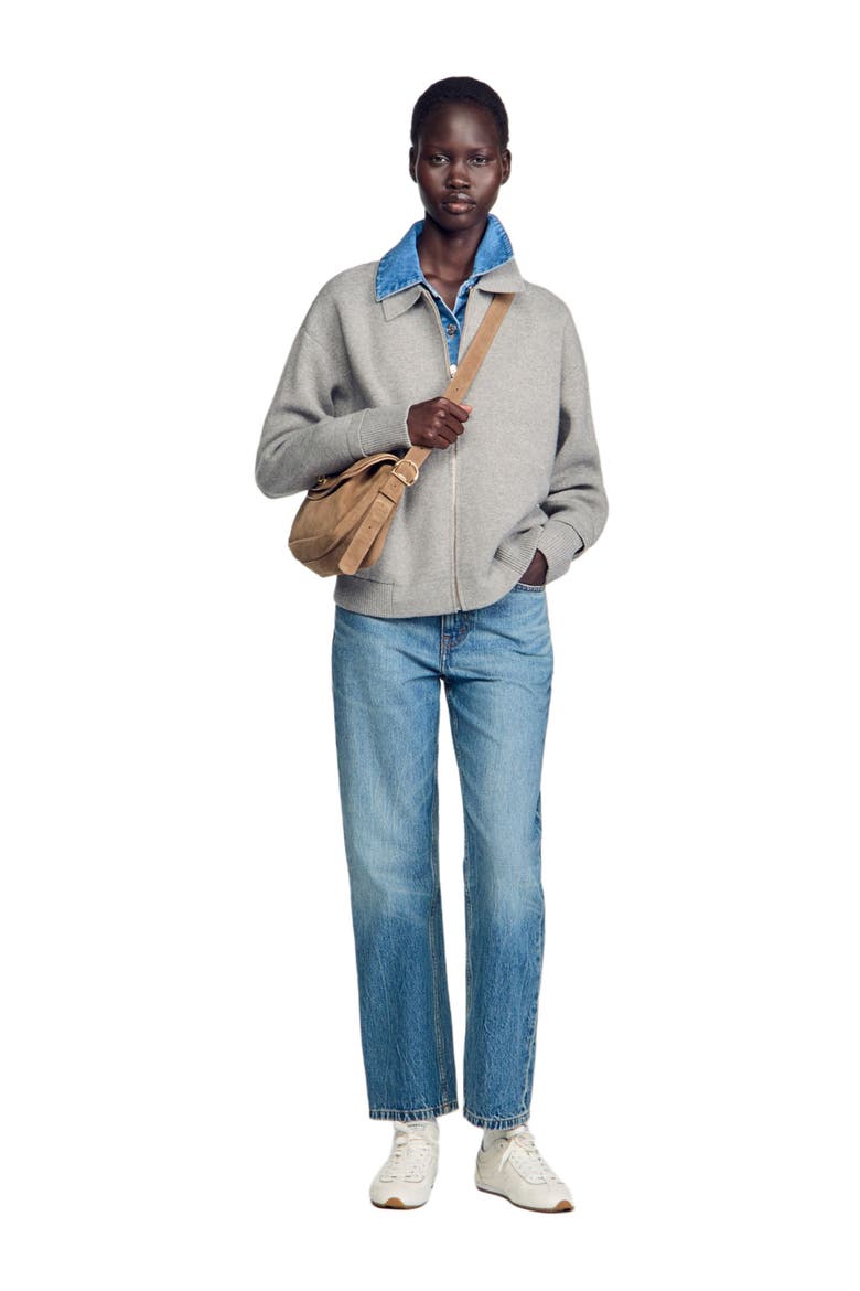 2-in-1 zip cardigan, Alternate, color, Grey