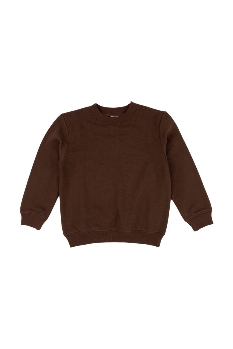 Kids Pullover Sweatshirt, Long Sleeve, Solid Colors, Alternate, color, BROWN