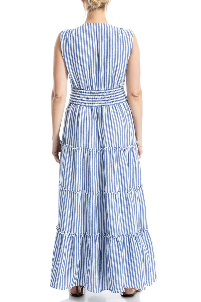 Knotted Waist Maxi Dress, Alternate, color, BLUE/ WHITE STRIPE