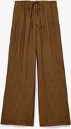 Koton Flowy Straight Wide Leg Striped Pants