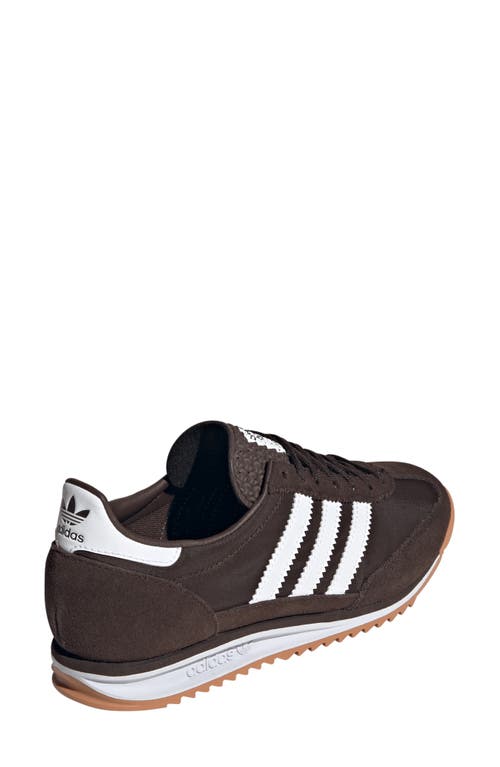 Shop Adidas Originals Adidas Sl 72 Sneaker In Dark Brown/white/gum