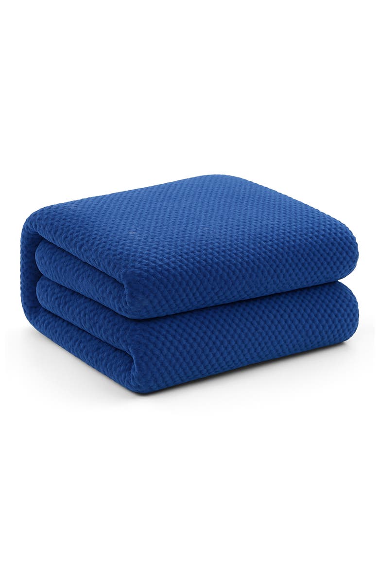 Popcorn Textured Throw Blanket, Main, color, NAVY