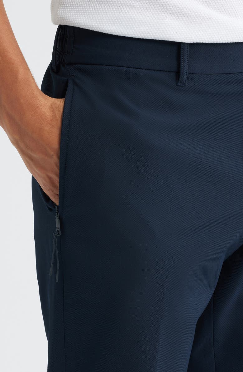 BOSS Genius Slim Fit Flat Front Twill Pants, Alternate, color, Dark Blue