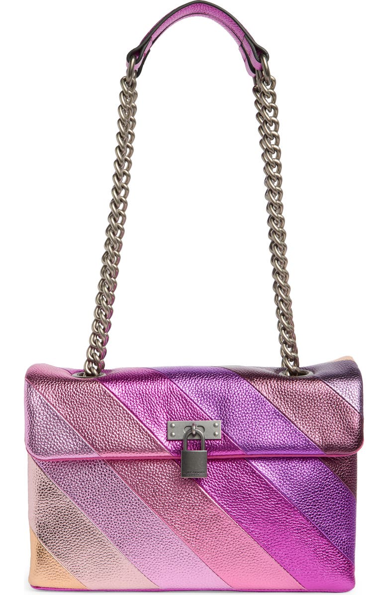 Kurt Geiger London Brixton Leather Shoulder Bag, Main, color, Pink Combo