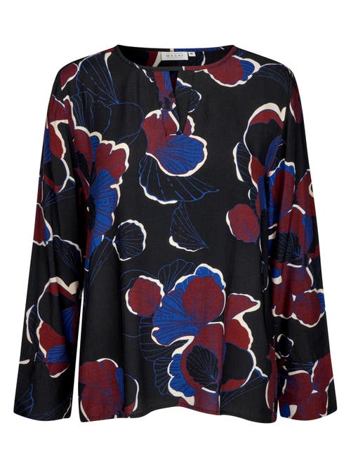 Masai Copenhagen Belsanu Round Neck Long Sleeve Blouse In Black