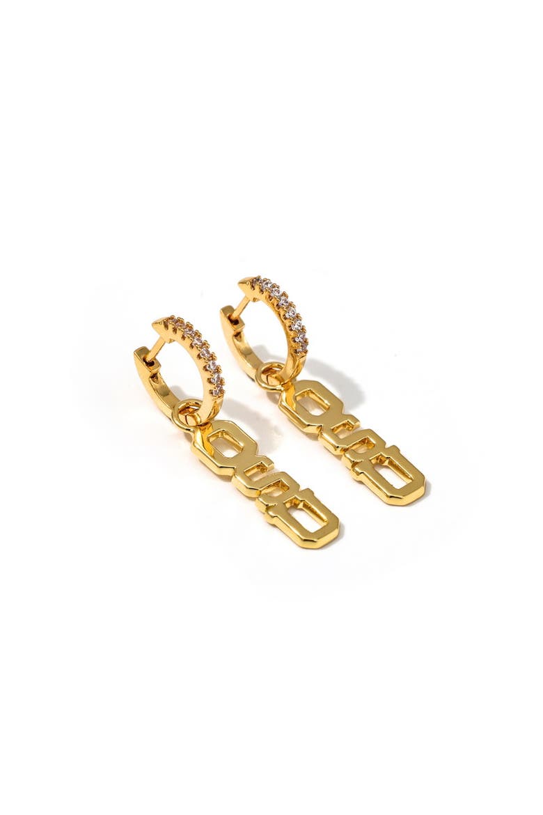 Oklahoma State University Pennant Pair Earring Set, Alternate, color, Yellow Gold