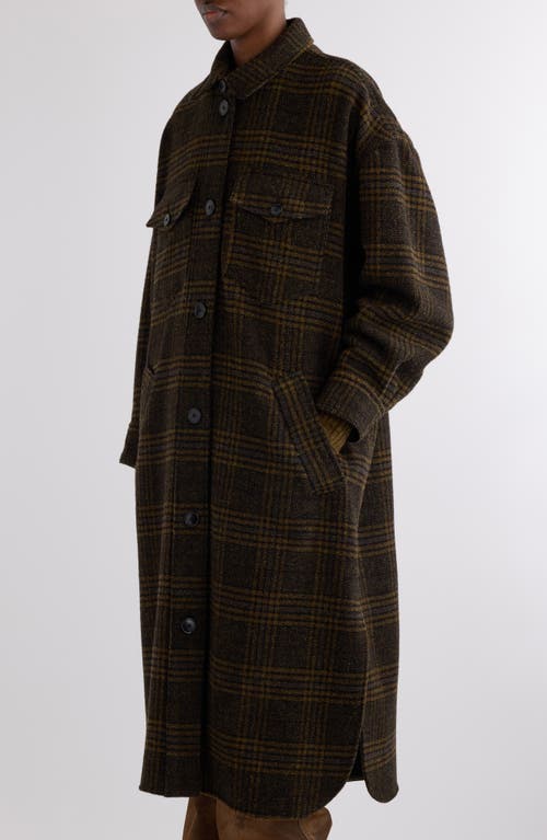 Isabel Marant Étoile Gislene Plaid Virgin Wool Coat In Brown