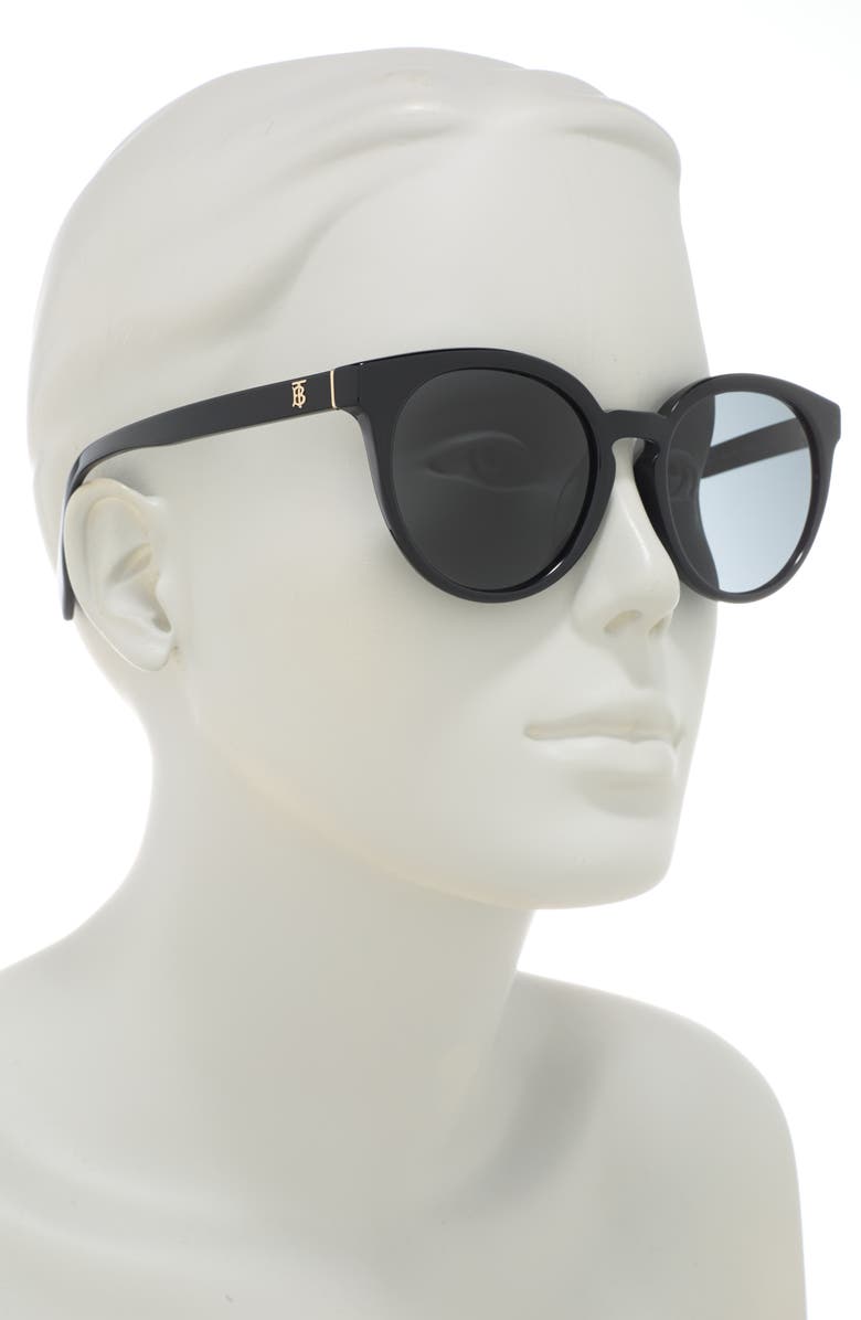 Burberry 55mm Phantos Round Sunglasses, Alternate, color, Black / Grey