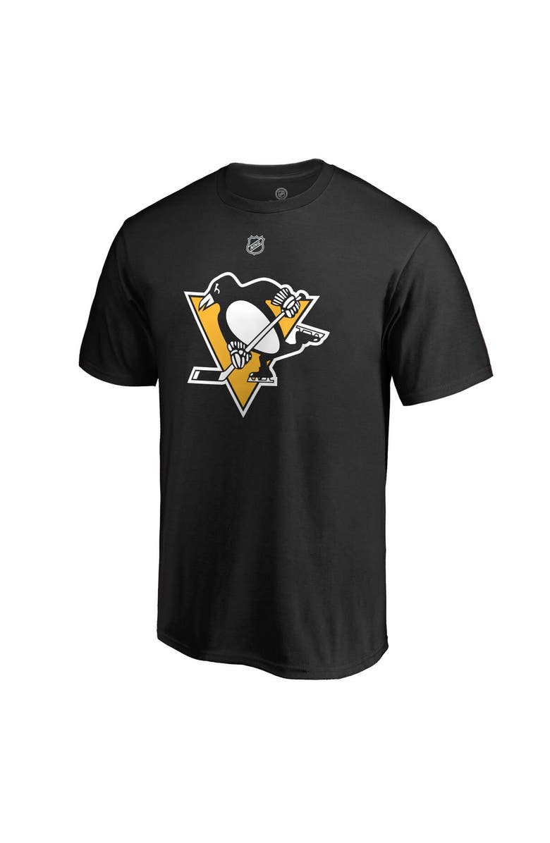 FANATICS Men's Fanatics Branded Evgeni Malkin Black Pittsburgh Penguins Authentic Stack Name & Number T-Shirt, Alternate, color, 