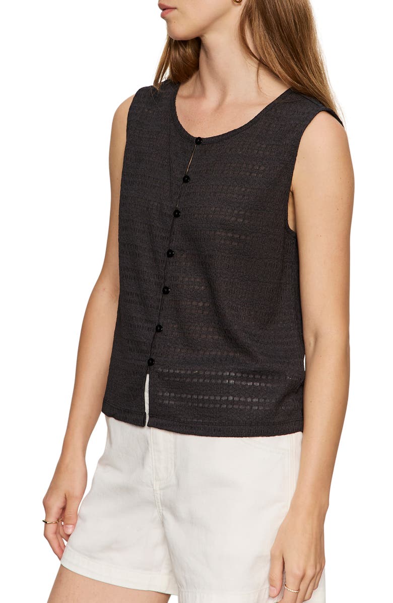 Sanctuary Textured Vacation Knit Vest, Alternate, color, Black