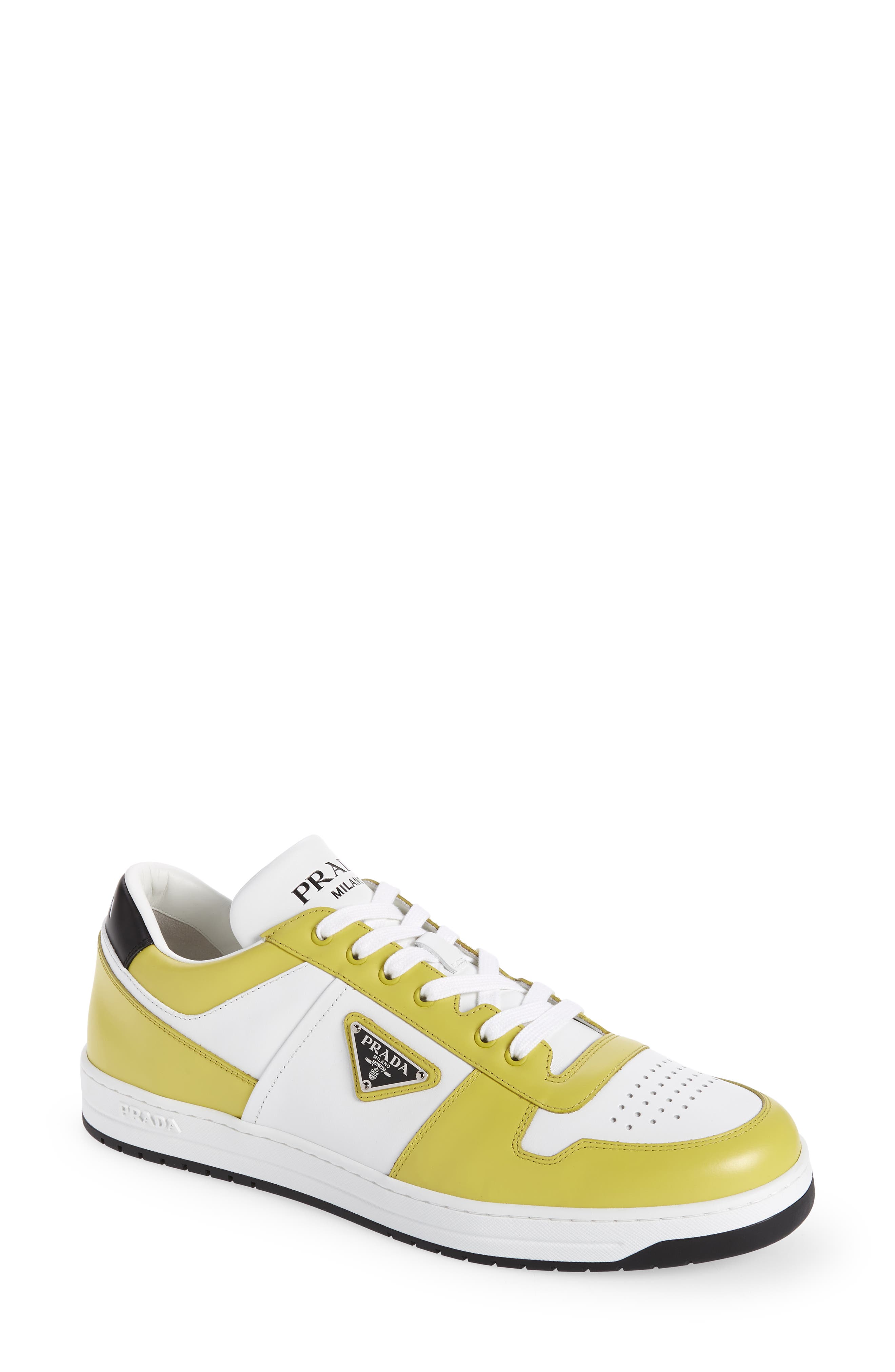 Prada Downtown Logo Low Top Sneaker, Main, color, 