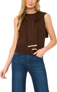 Halogen® Front Tie Sleeveless Sweater