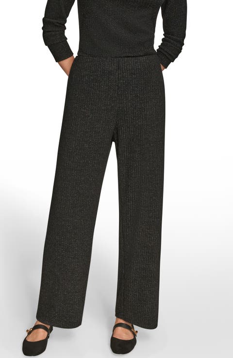Wide Leg Rib Sweater Pants