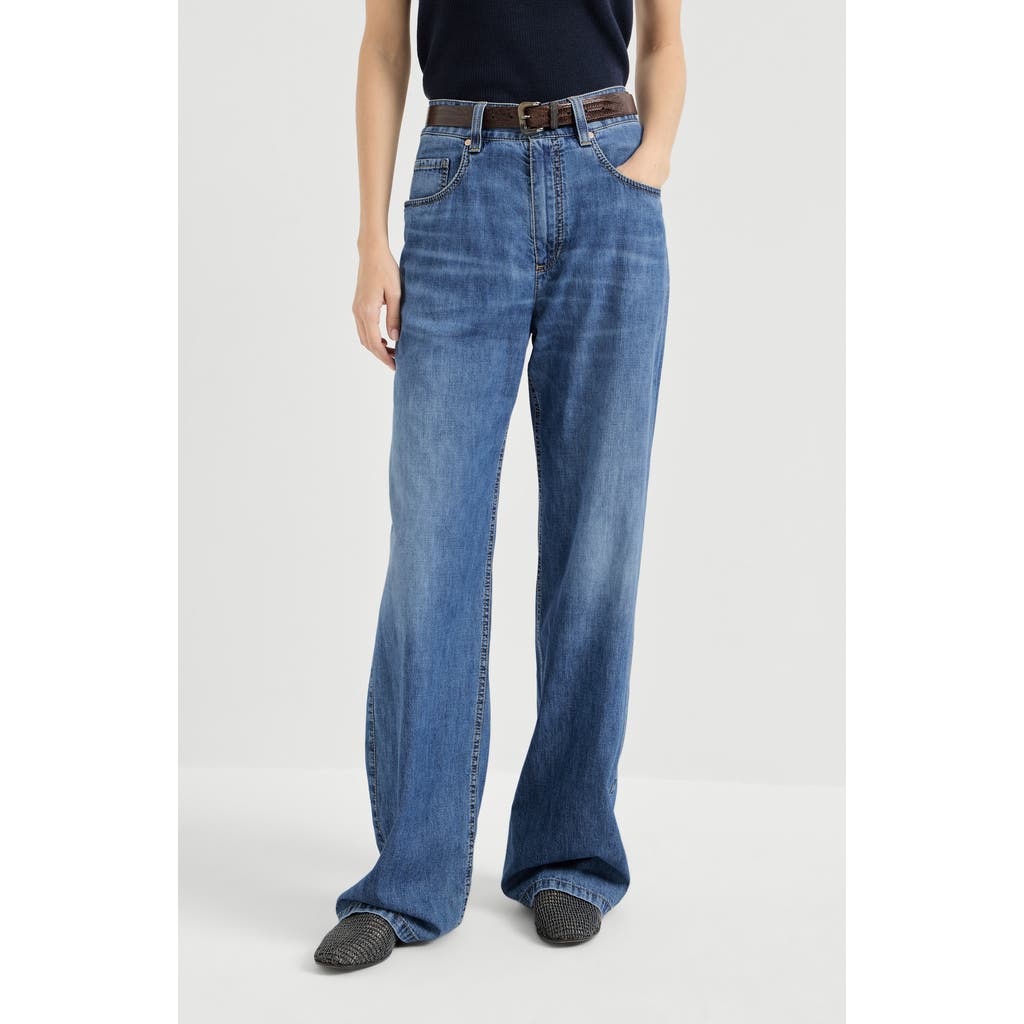 Brunello Cucinelli Contemporary Loose trousers in Denim at Nordstrom, Size 36