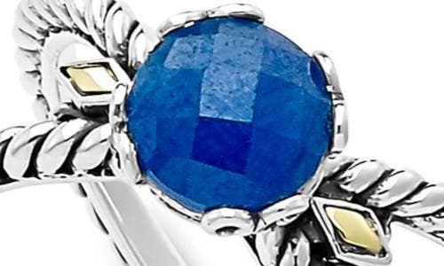 Samuel B. 18k & Silver 1.10 Ct. Tw. Blue Sapphire X Ring In Sapphire Blue