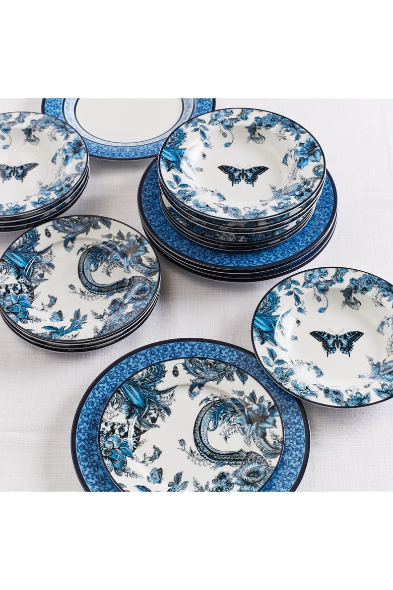Monarcha Porcelain Pasta Bowl Set of 4, Blue, Alternate, color, Blue