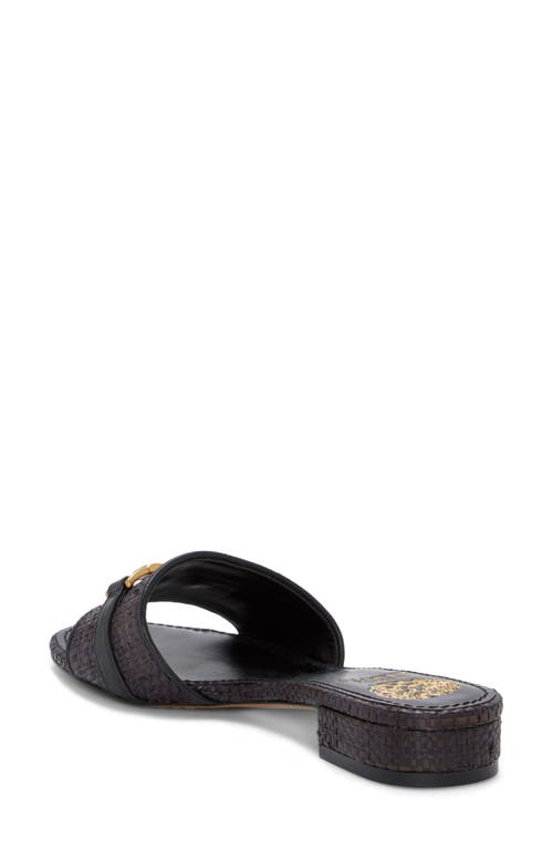 Vince Camuto Maxine Slide Sandal In Black Super Fine Raffia