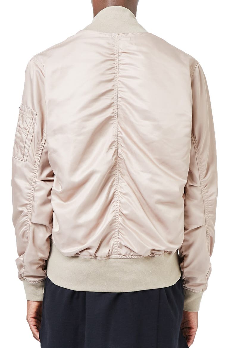 AAA Collection Ruched Back Bomber Jacket, Alternate, color, STONE