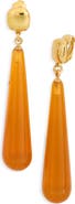 Kenneth Jay Lane Amber Drop Clip-On Earrings