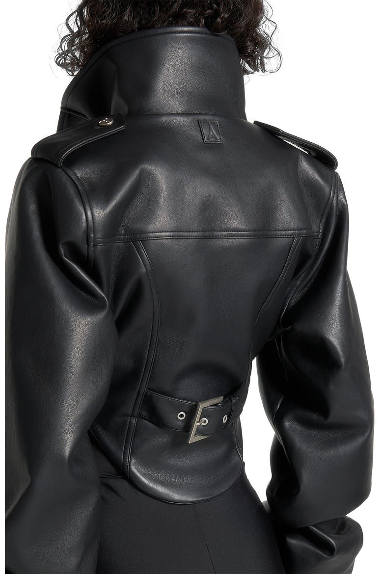 Solange Tacked Sleeve Corset Jacket, Alternate, color, Black