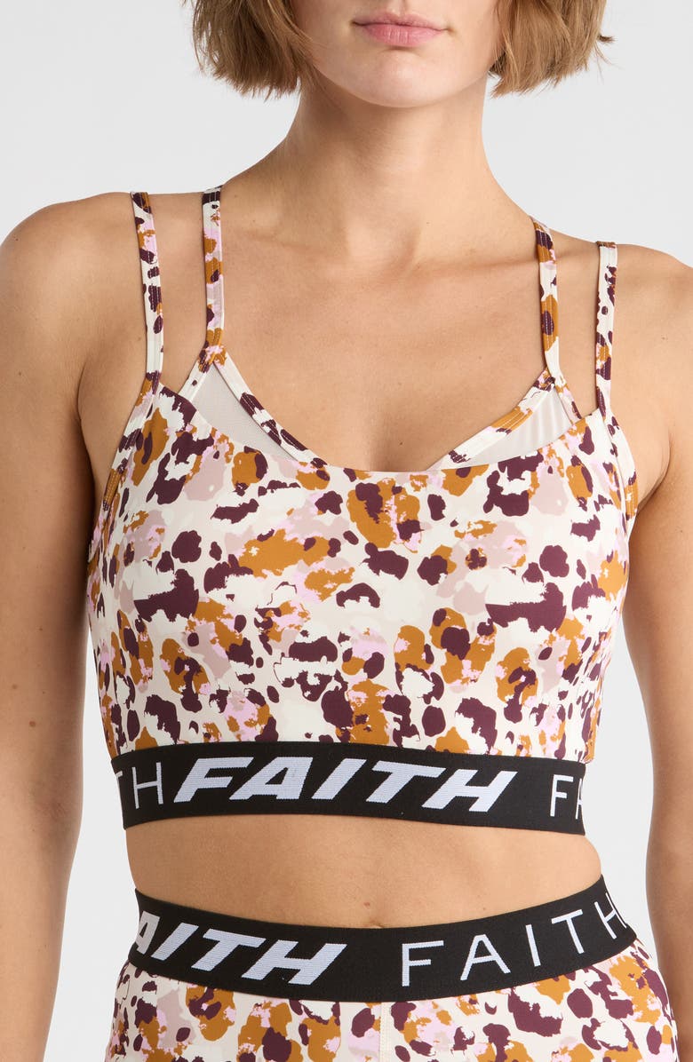 Faith Connexion Strappy Sports Bra, Main, color, Brush Camo