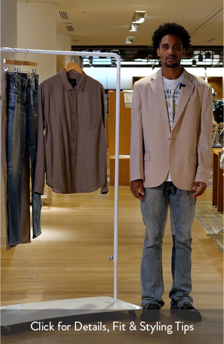 Wyatt Microcheck Cotton Button-Up Shirt, sales video thumbnail