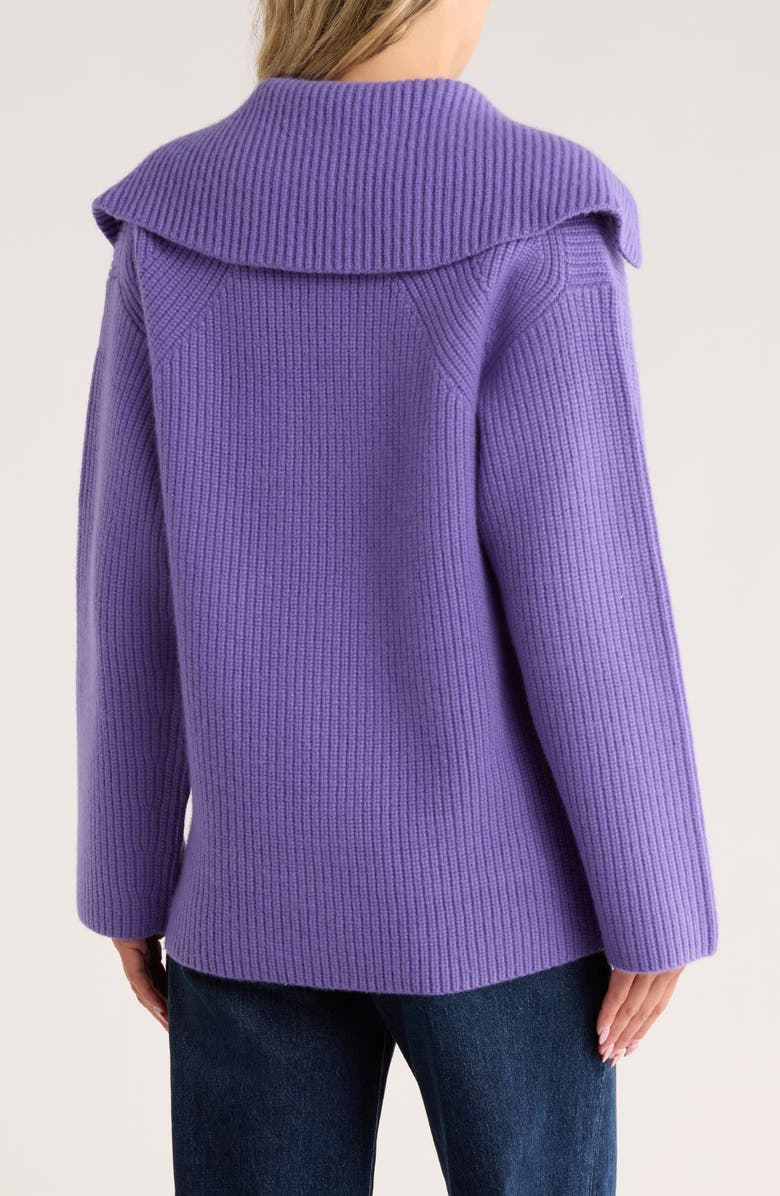 Simkhai Hollie Foldover Collar Cardigan, Alternate, color, Ultraviolet