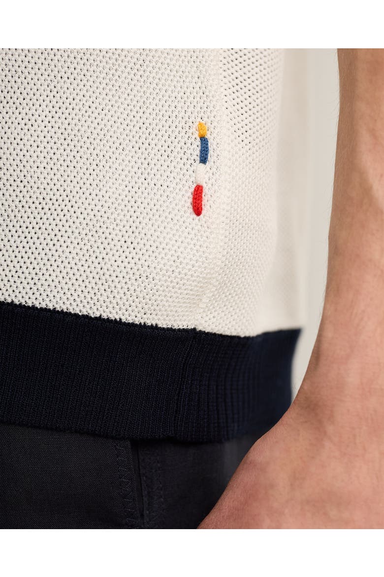 Tiernan Piqué Classic-Fit Knitted Shirt, Alternate, color, WHITE SAND/NIGHT IRIS