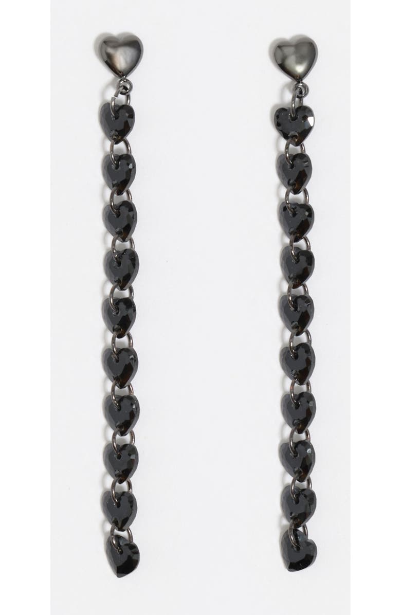 Bimba y Lola Heart Earrings, Main, color, Black