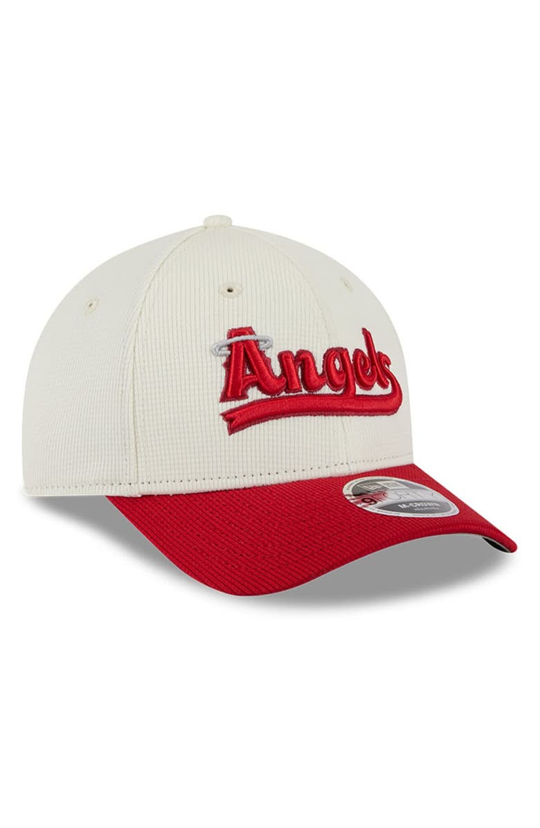 New Era Men's New Era Cream/Red Los Angeles Angels City Connect Batting Practice 9FORTY M-Crown Adjustable Hat, Alternate, color, Cream
