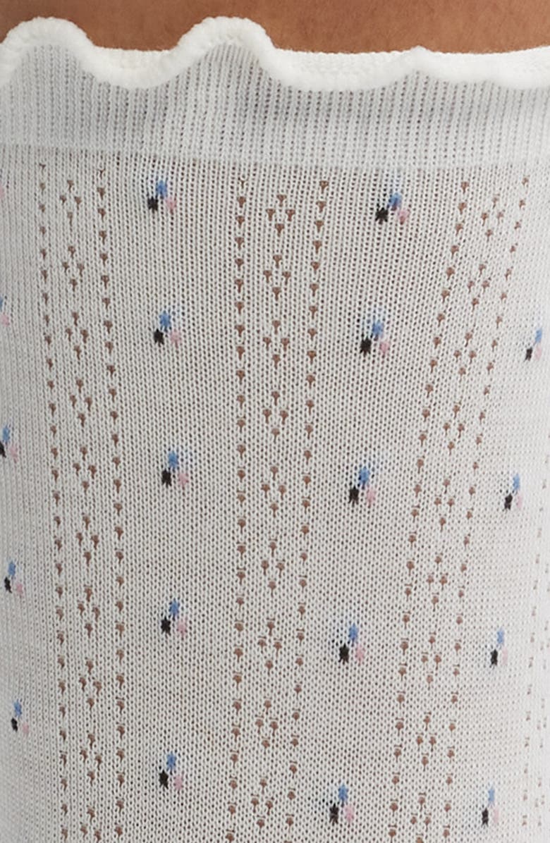 Casa Clara Margot Floral Pointelle Crew Socks, Alternate, color, 