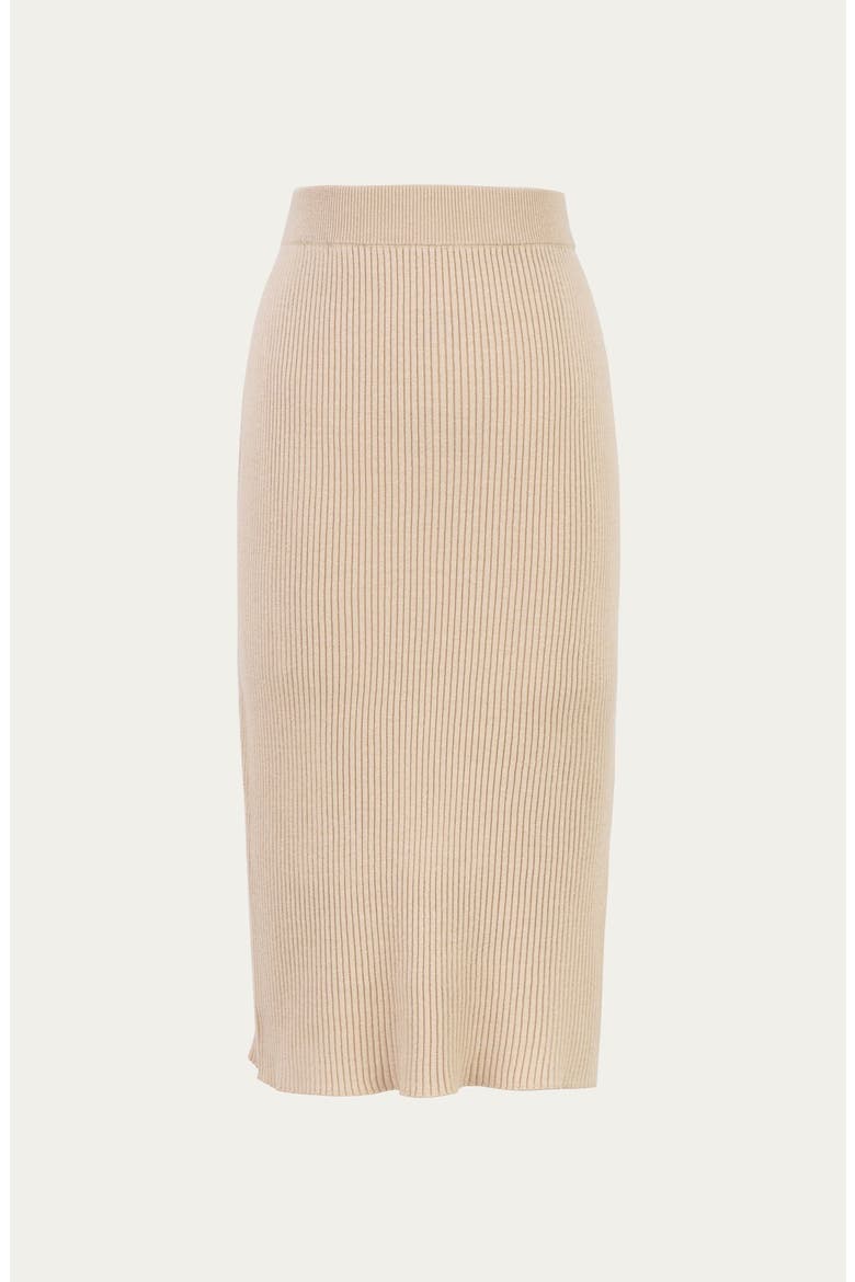 Sera Rib Knit Skirt, Alternate, color, Tan
