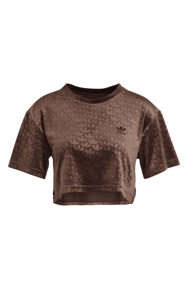 adidas Crop Velvet T-Shirt, Alternate, color, 